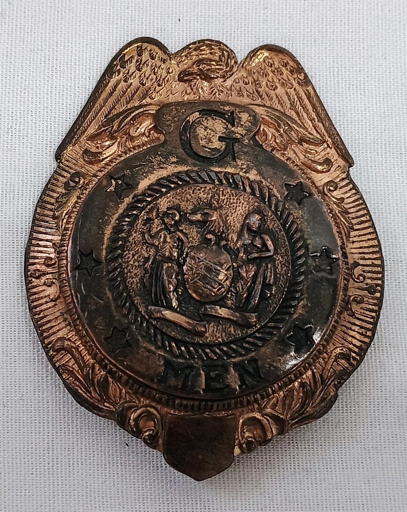 Vintage Metal Toy G Men Badge Japan G Man Missing Pin