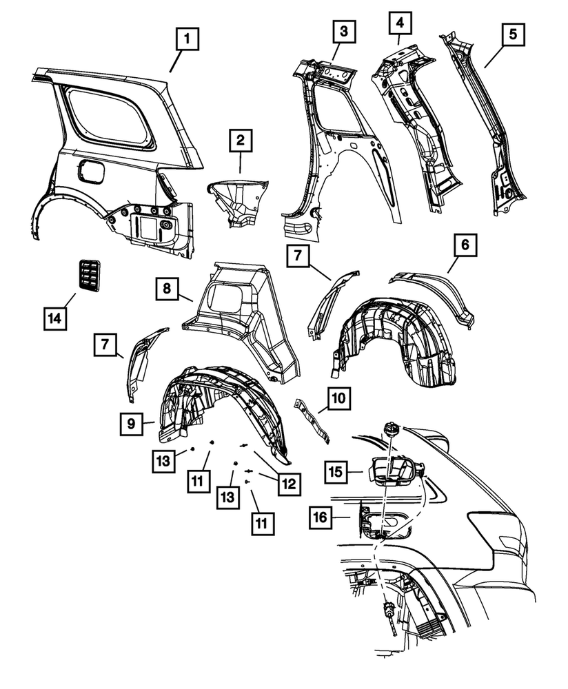 Genuine Mopar Fuel Fill Door 5MG24SHRAA