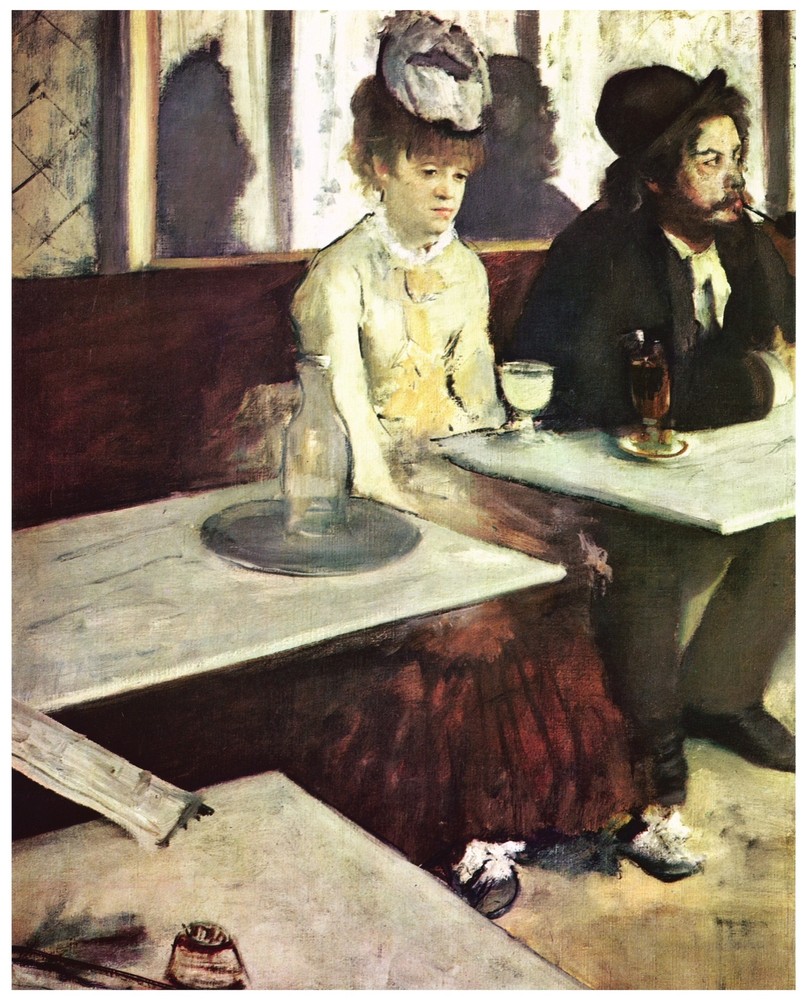 Decor Poster. Fine Graphic Art Design. couple at restaurant. Home Wall Art. 1846