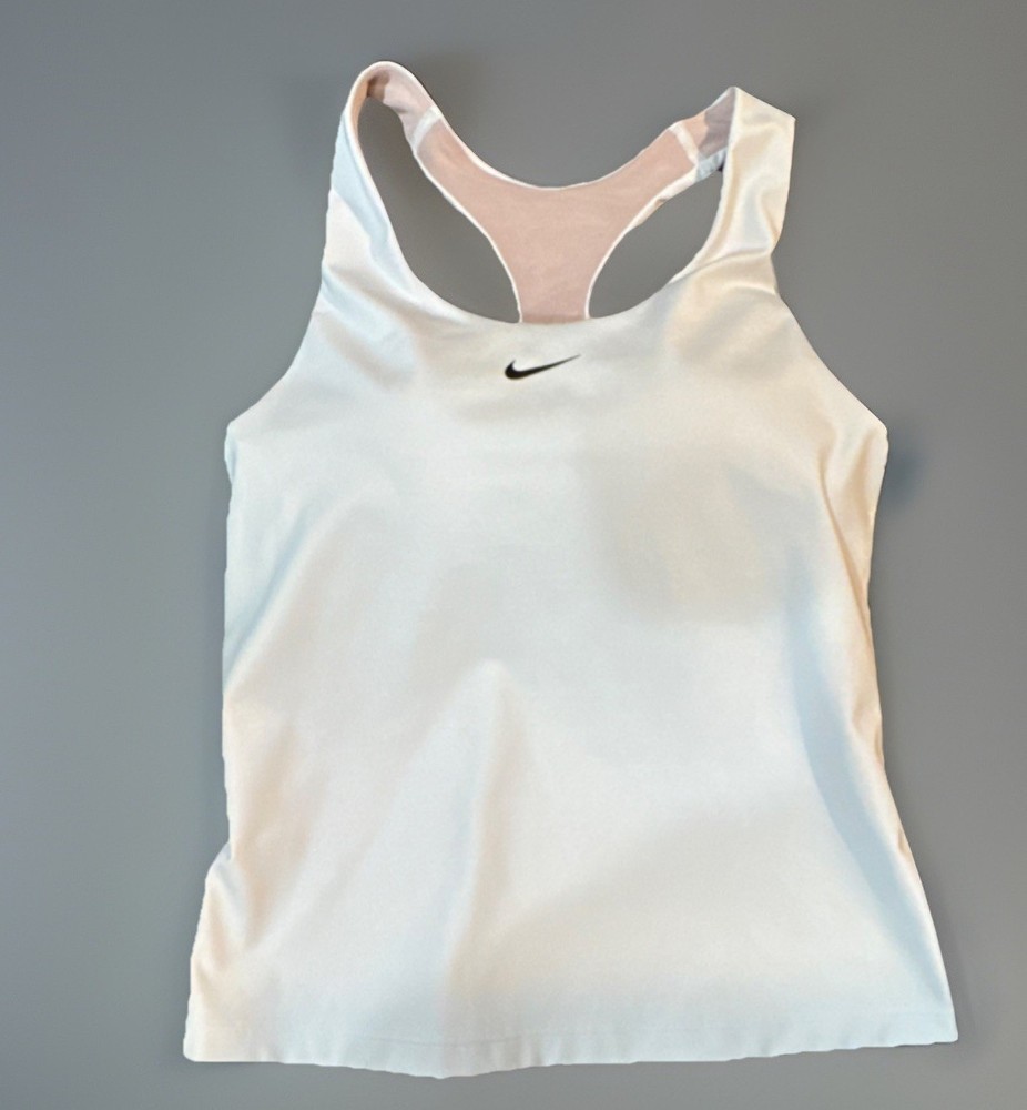 Nike Dri-FIT Stretch Racerback Scoop Neck Tank Top White Women's S