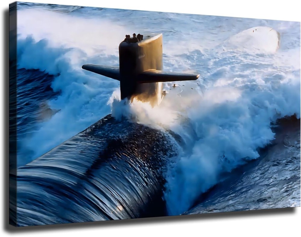 The Ocean Submerging Submarine Canvas Poster Print Modern Wall Art Painting