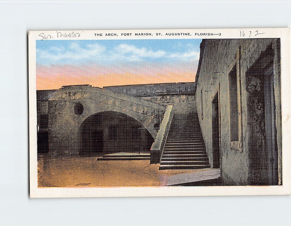 Postcard The Arch Fort Marion St. Augustine Florida USA