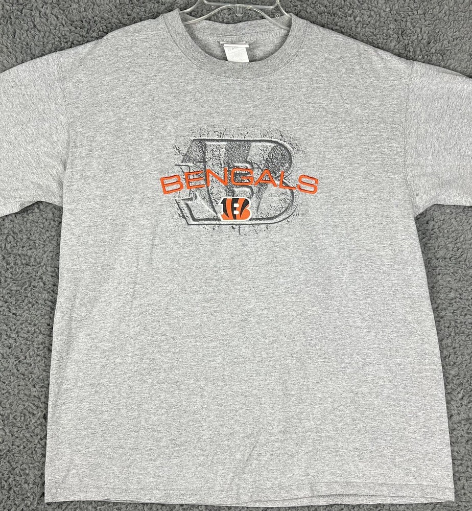 Vintage NFL Cincinnatti Bengals Gray Tshirt Mens/unisex Large Embroidered Logo-Q