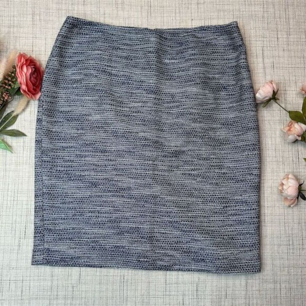 Karl Lagerfeld Paris Womens Multicolor Tweed Pencil Skirt Size 14
