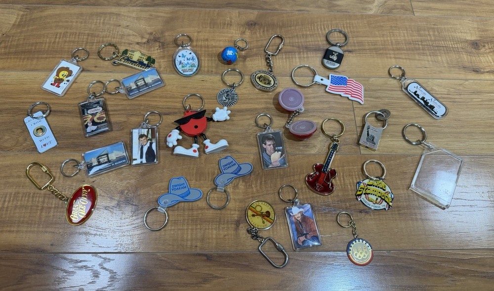 Lot 20+ Vintage Keychains Advertisement USA Tupperware 80s 90s Y2K