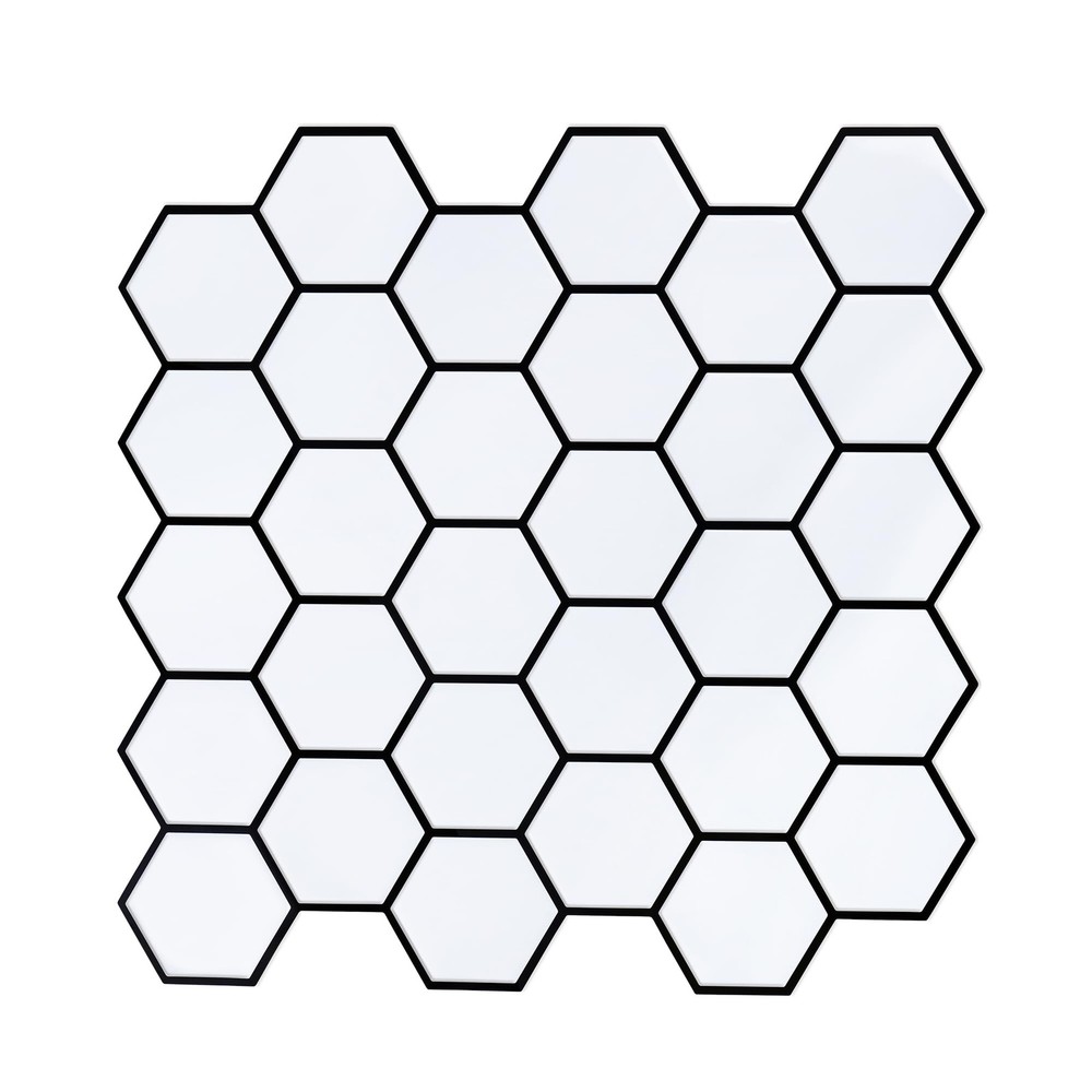 Hexagonal Peel and Stick Backsplash Tile 6 Pieces Thickened Heat Resistant
