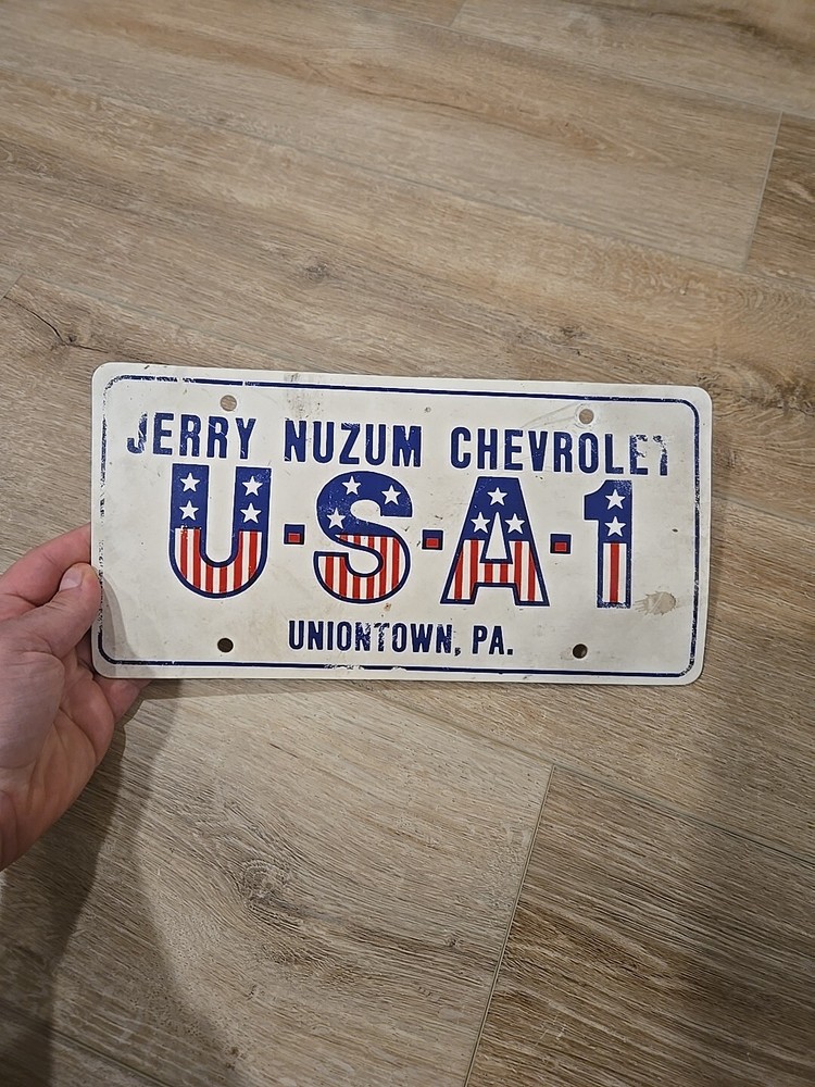 Plastic USA-1 Chevrolet Chevy Booster Plate Jerry Nuzum Uniontown PA