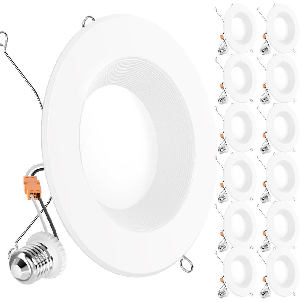 Sunco 12 Pack Retrofit LED 6-Inch Recessed Lighting 3000K Warm White Dimmable