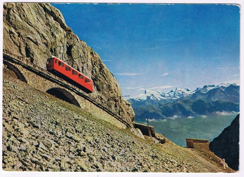 Postcard Steepest Rack Railway In The World Pilatus Railway Switzerland