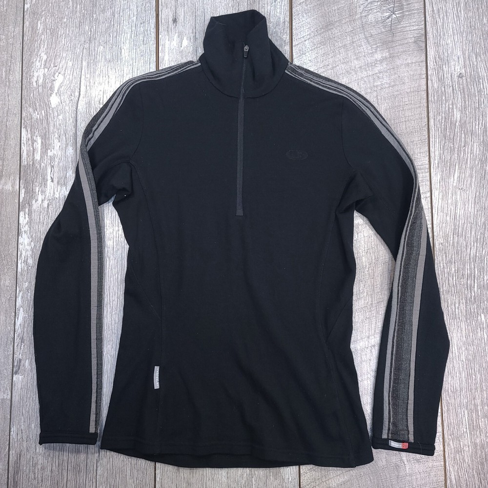 Icebreaker Merino Womens Bodyfit 250 Pullover Size XS Quarter Zip Wool Hiking