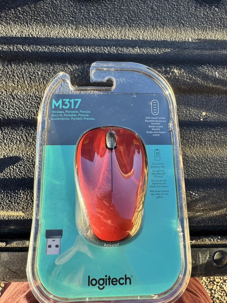 Logitech M317 Red Wireless Mouse with Fast Shipping