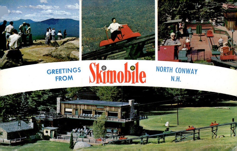 1960s Skimobile Mt Cranmore North Conway NH Chrome Multi-View Postcard