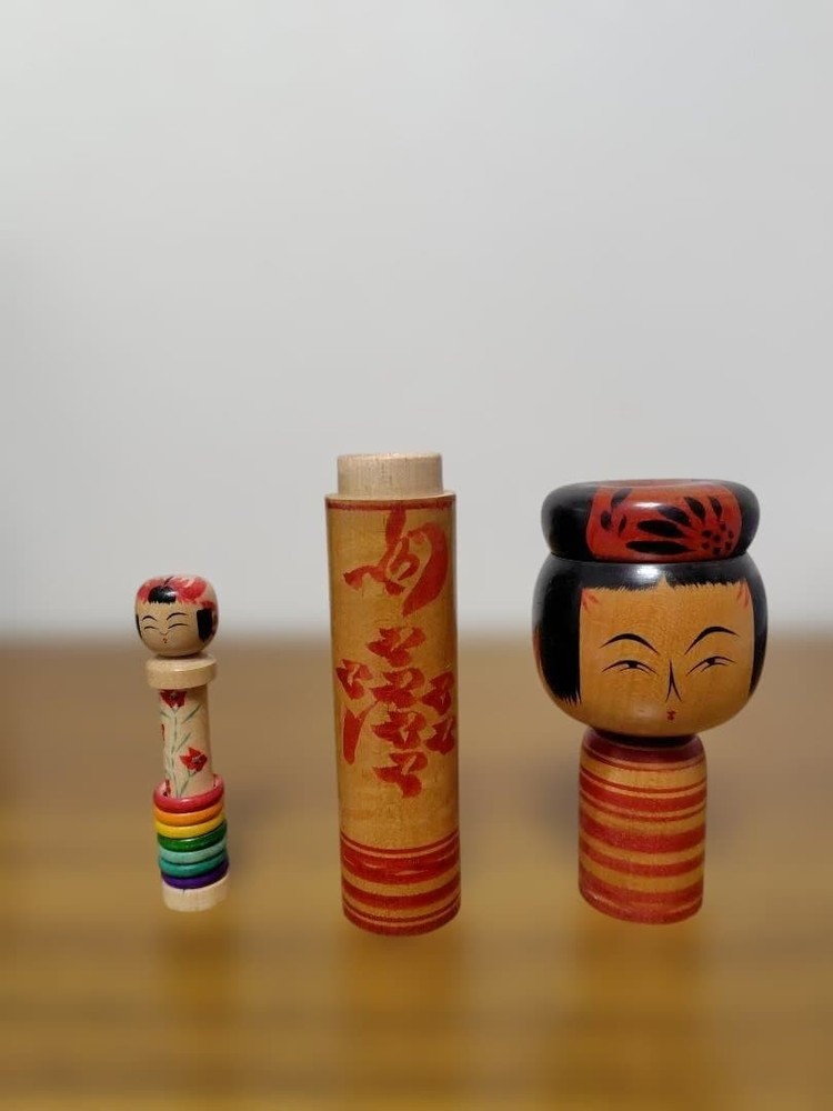 Kiyoshi Kobayashi Nested Kokeshi Traditional Craft Collectible Wooden Doll