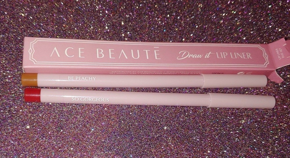 Ace Beaute Draw It Lip Liner Duo - So Gorgeous Red & Be Peachy Nude Full Size-image