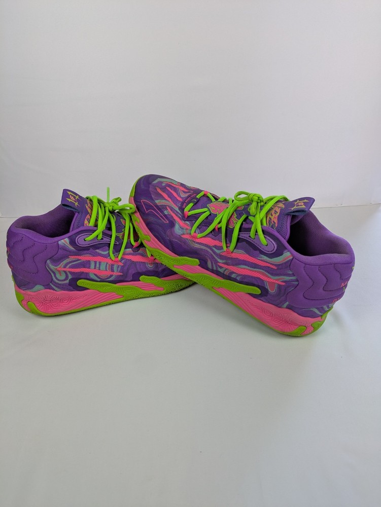 Men 11.5- PUMA MB.03 Toxic LaMelo Ball Purple Glimmer Green Gecko