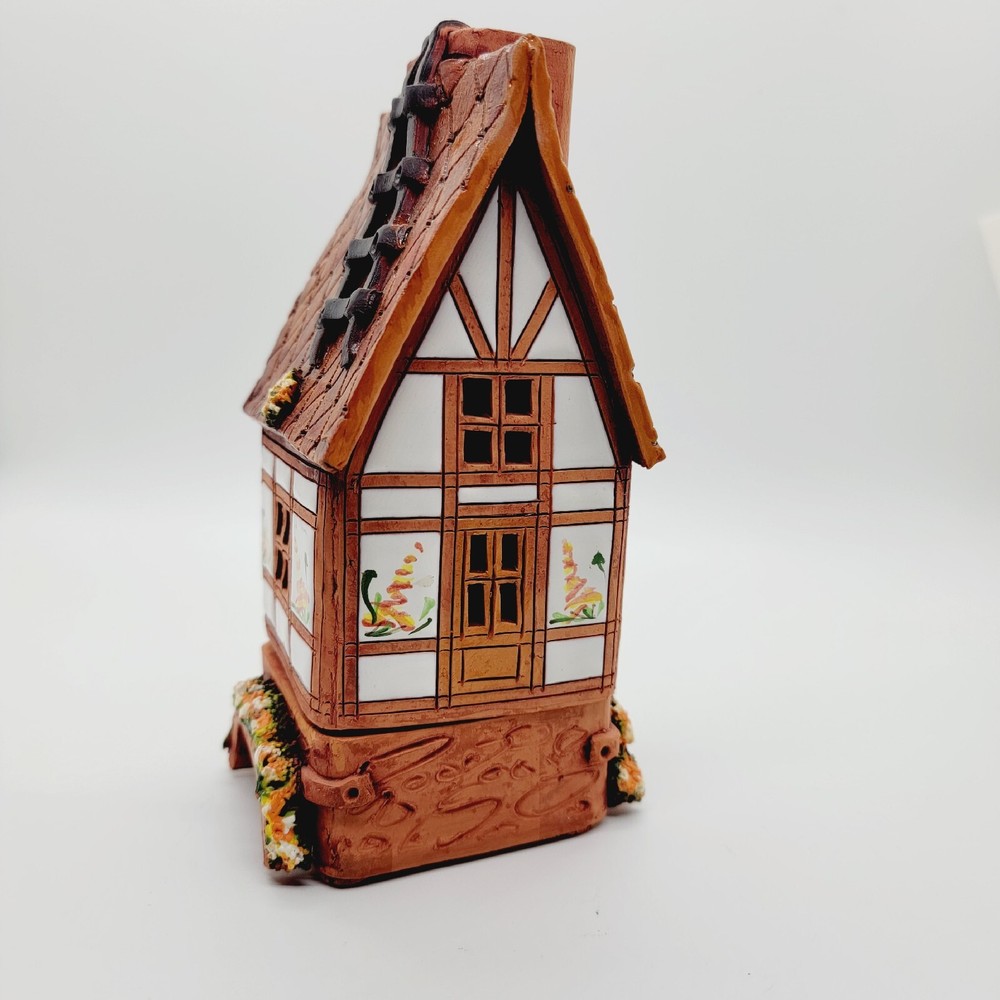 Maribor Kunstgewerbe Hand Made Lithiuana Clay Tea Light Incense House Waterwheel