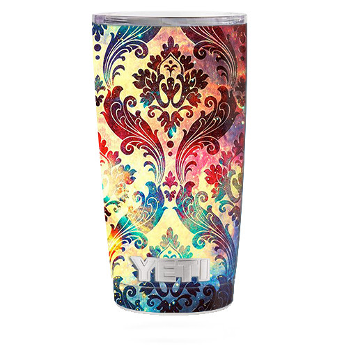 Skin Decal for Yeti 20 oz Rambler Tumbler Cup / Galaxy Paisley Antique