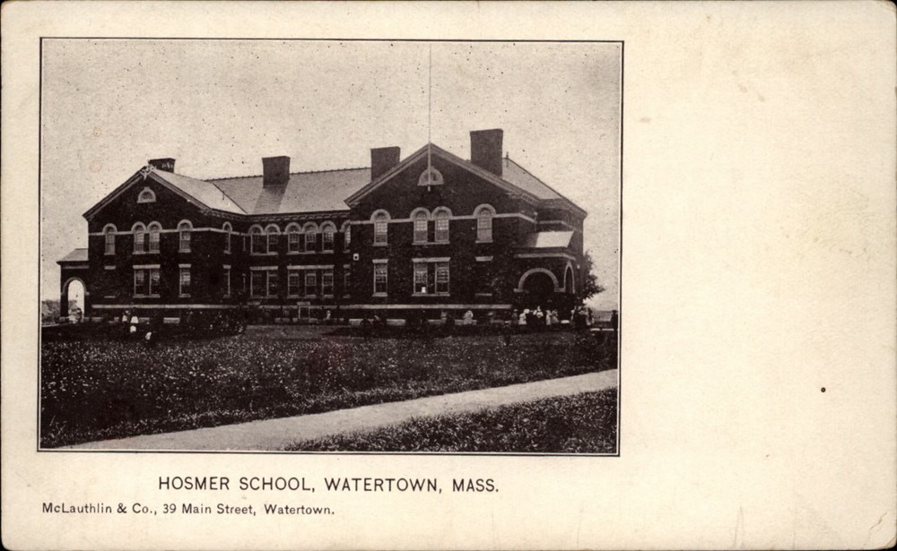 Hosmer School Watertown Massachusetts vintage UDB unposted c1905 postcard c643
