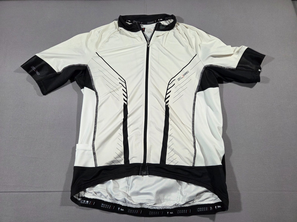 Specialized SL Pro Cycling Jersey Mens XL Deflect UV Full Zip White