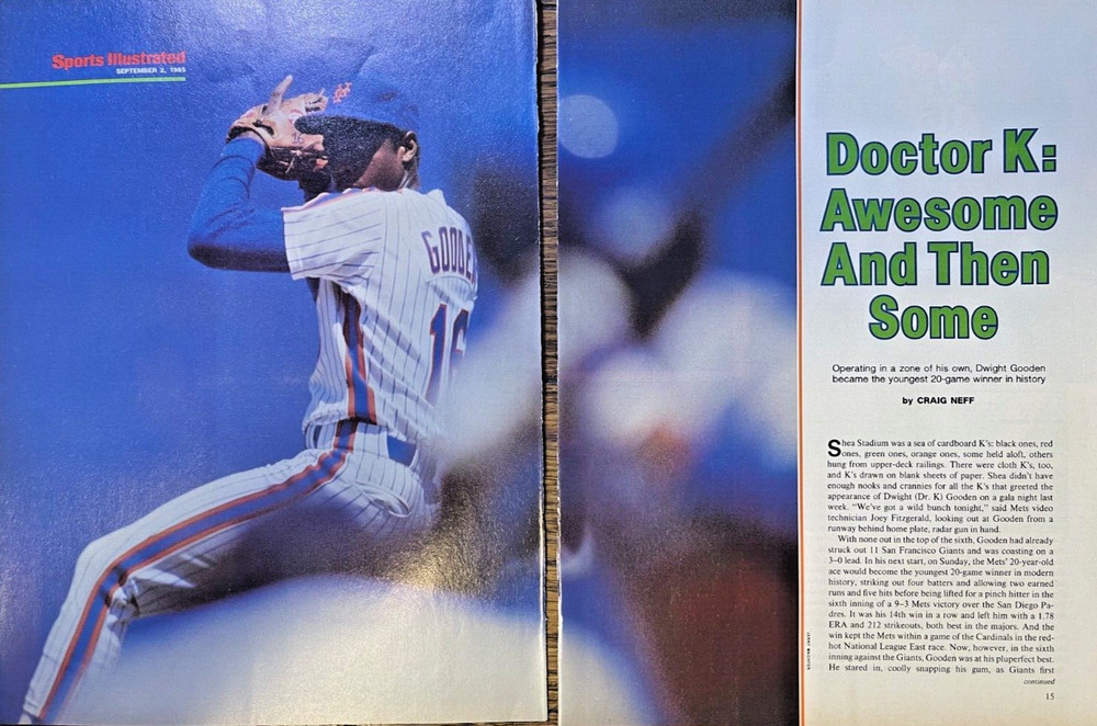 1985 Dwight Gooden New York Mets Baseball illustrated