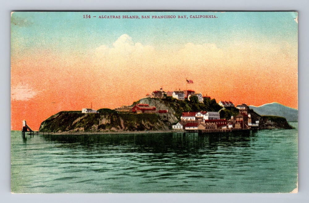 San Francisco CA-California, Alcatraz Island In Bay, Vintage c1910 Postcard