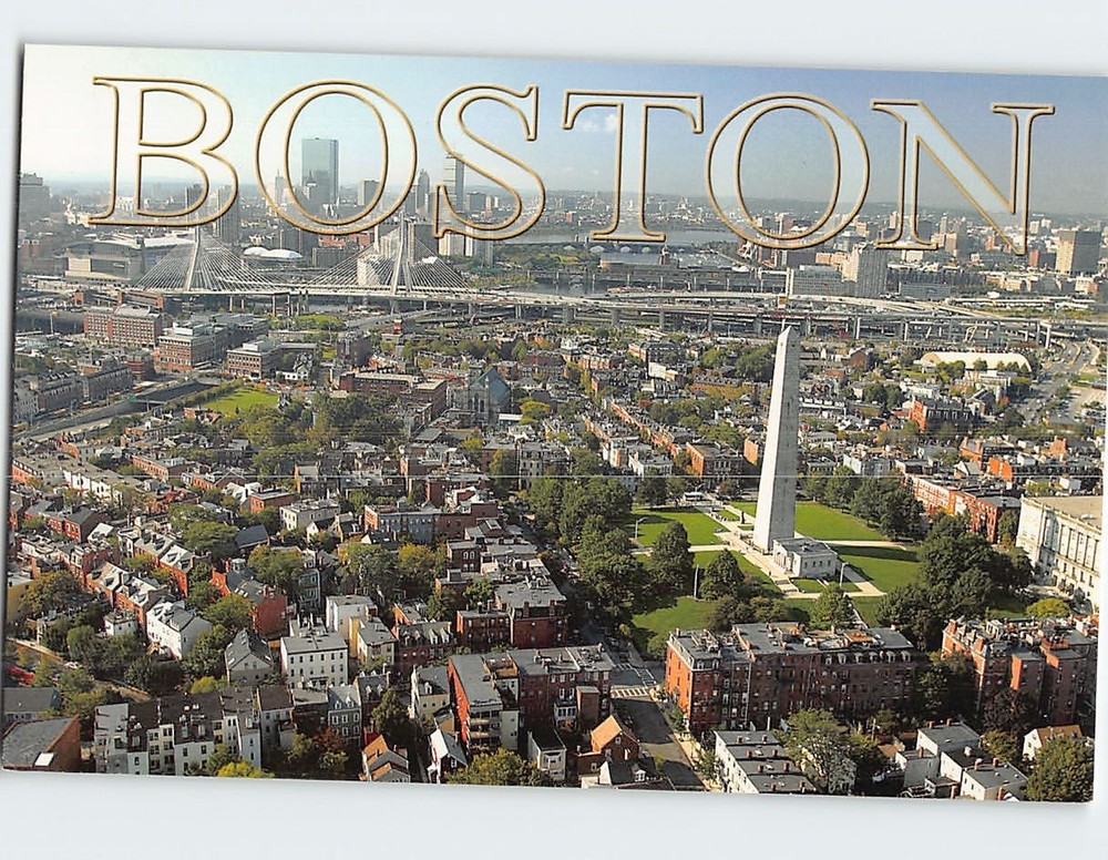 Postcard Aerial View Boston Massachusetts USA