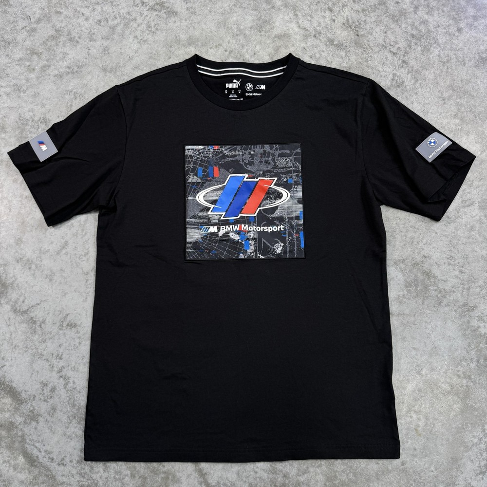 Puma BMW Motorsport Shirt Mens Medium Black M Logo Racing Tee Car Graphic