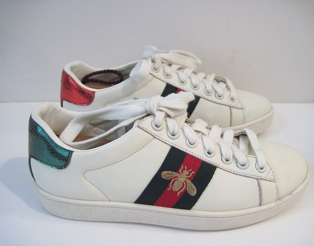 GUCCI Ace Bee White Women's Sneakers Size 36