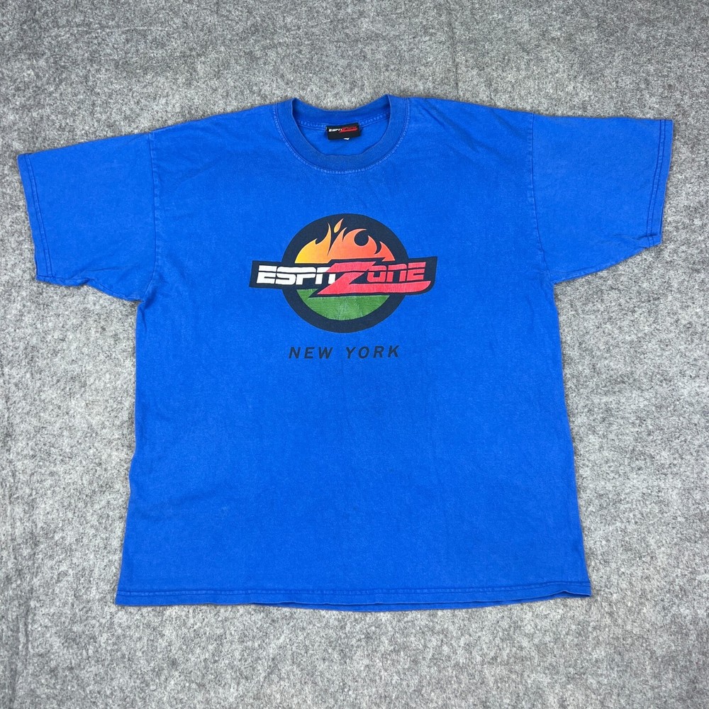 VTG ESPN Shirt Mens Extra Large Blue ESPN ZONE New York Graphic Tee Cotton USA