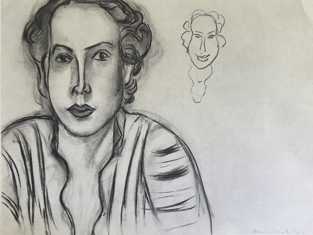 Henri Matisse – 1939 heliogravure print after charcoal portrait drawing