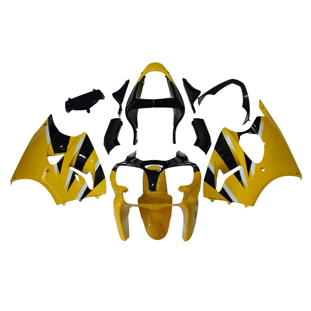 Yellow Black Fairing Kit for 2000 2001 2002 Kawasaki Ninja ZX6R 636 ABS Bodywork
