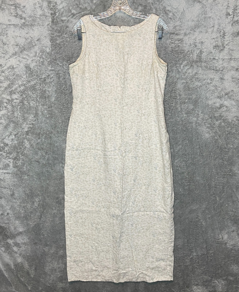Vtg Jonathan Martin Linen Blend Ditzy Floral Modest Cottagecore Maxi Dress 14