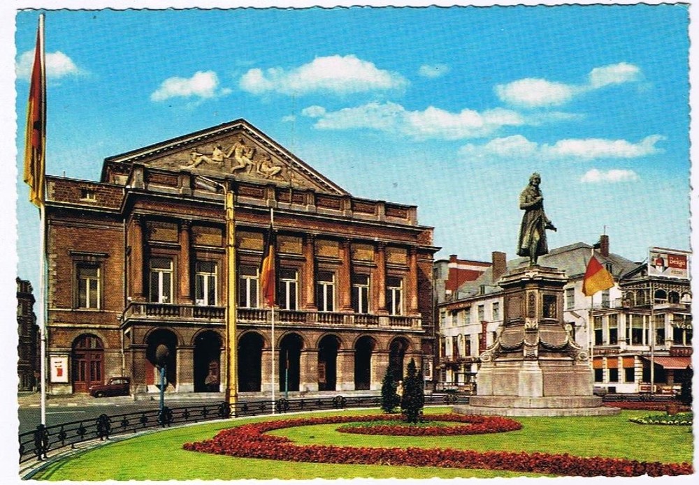 Belgium Postcard Liege Theatre & Gretry Monument