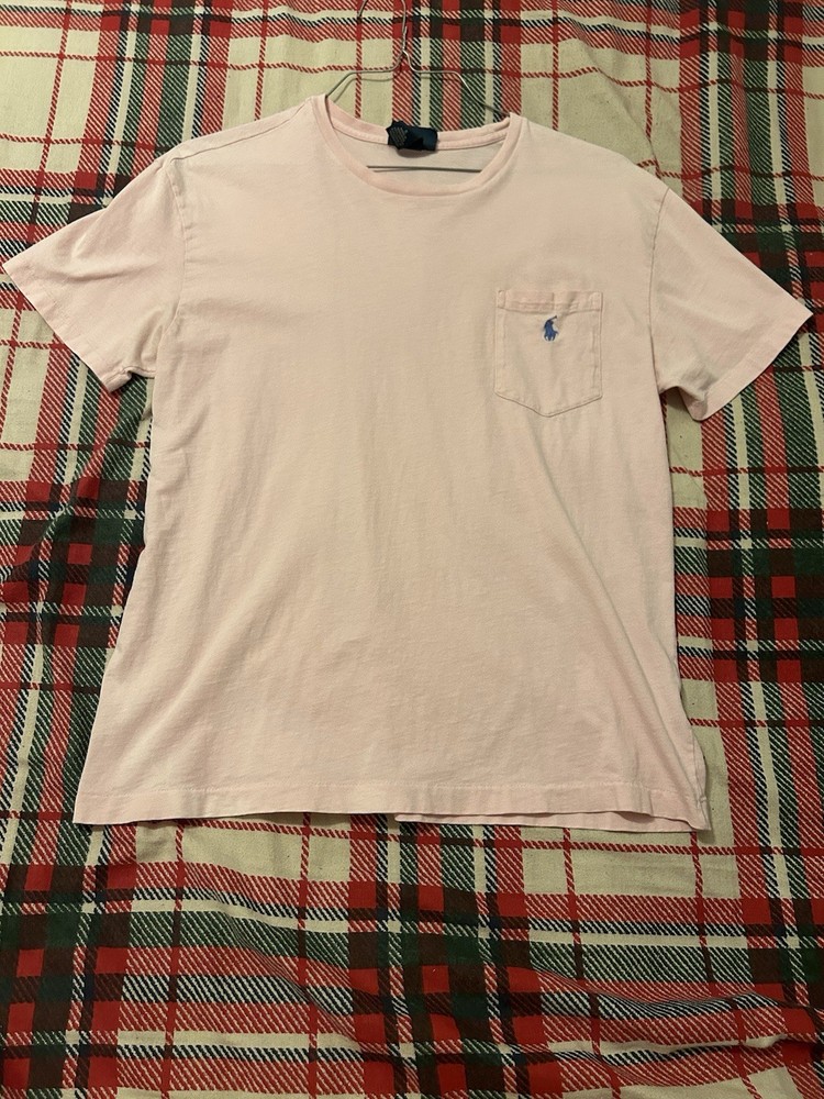 Polo Ralph Lauren Short Sleeve Crew Neck Front Pocket T Shirt Mens Size  Pink M