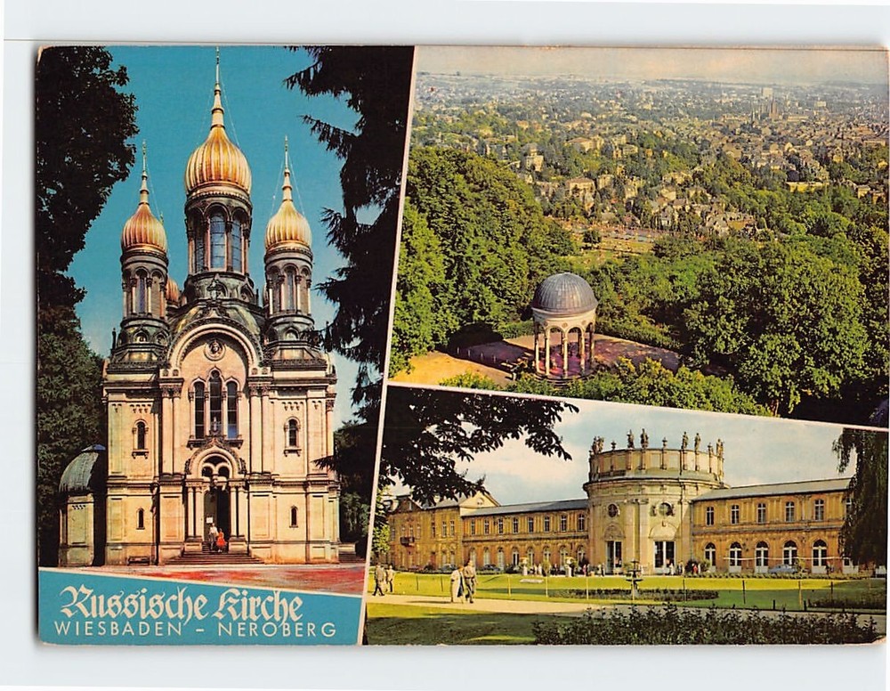 Postcard Russische Kirche Neroberg Wiesbaden Germany