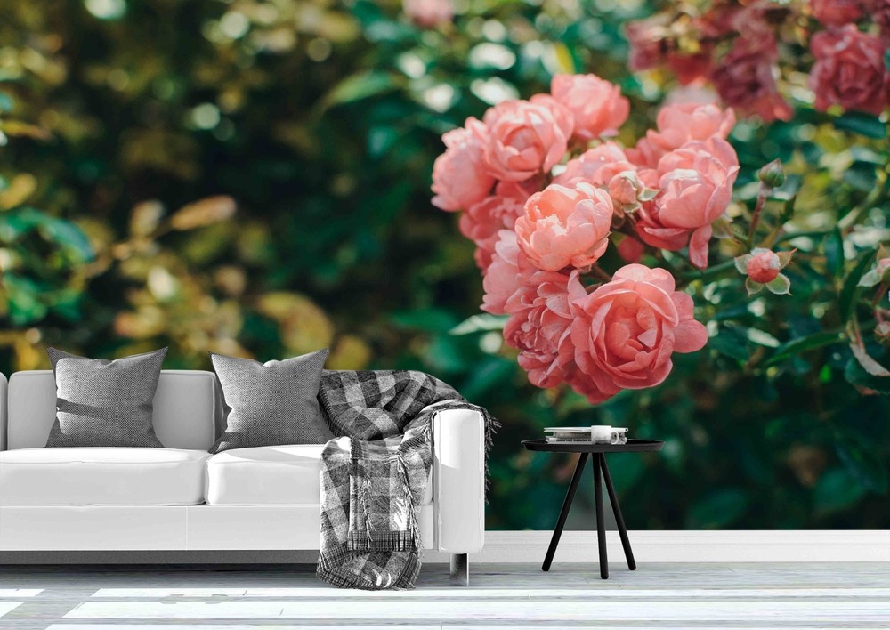 3D Pink Flower Plant Wall Murals Wallpaper Murals Wall Sticker
