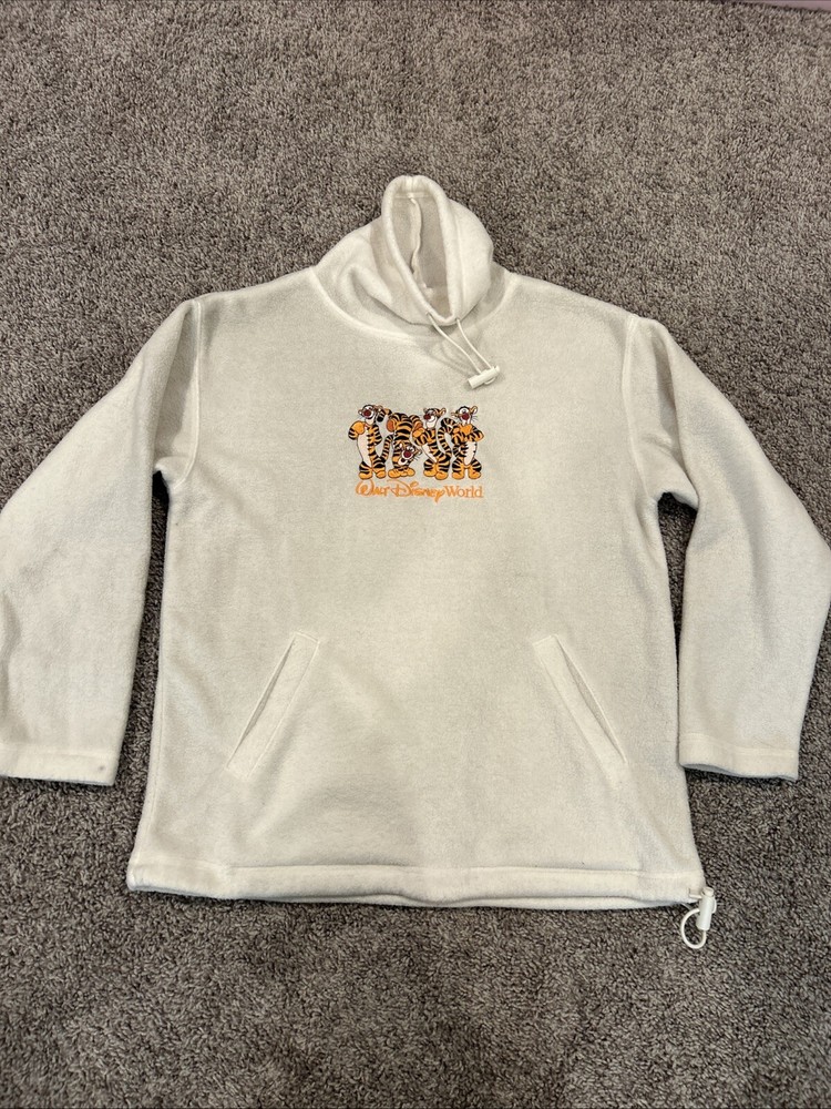 Disney Sweater Womens Small White Tigger Winnie The Pooh Turtleneck Casual