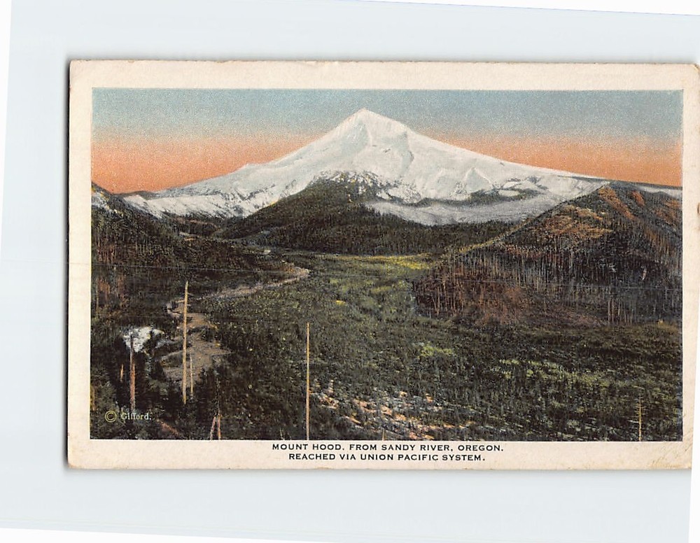 Postcard Mount Hood Oregon Sandy River Scenic Columbia River Union Pacific
