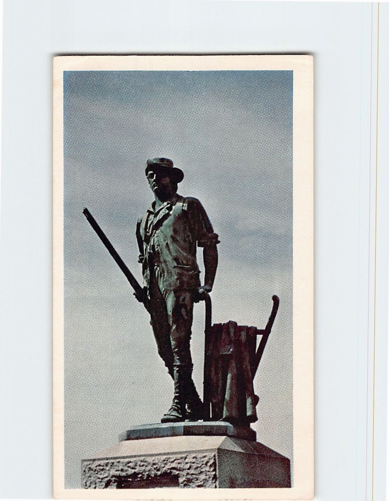 Postcard Minuteman Statue Concord Massachusetts USA