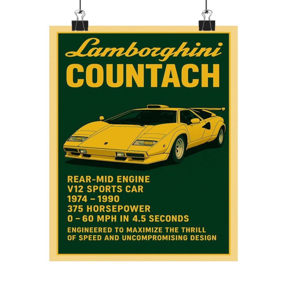 Custom Design Lamborghini Countach Poster