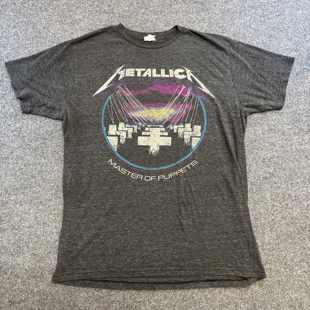 Bay Island Metallica Master Of Puppets T-Shirt Men’s Large Gray Short Sleeve