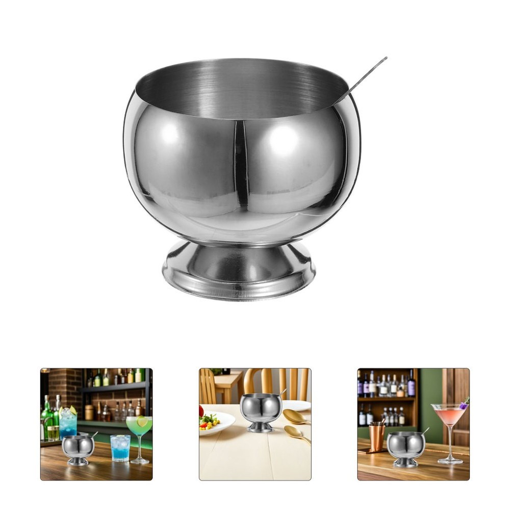 Stainless Steel Ice Cream Bowl Goblet Decorative Dessert Cup Metal