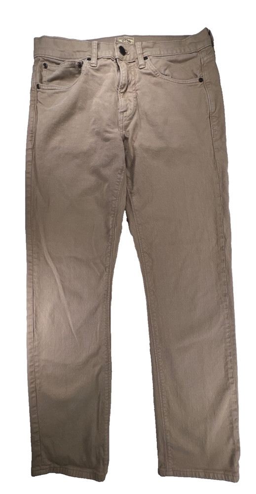 J.Crew Mens 484 Slim Taper Jeans 31x30 Khaki Straw Tan Brown Stretch Denim Y2K