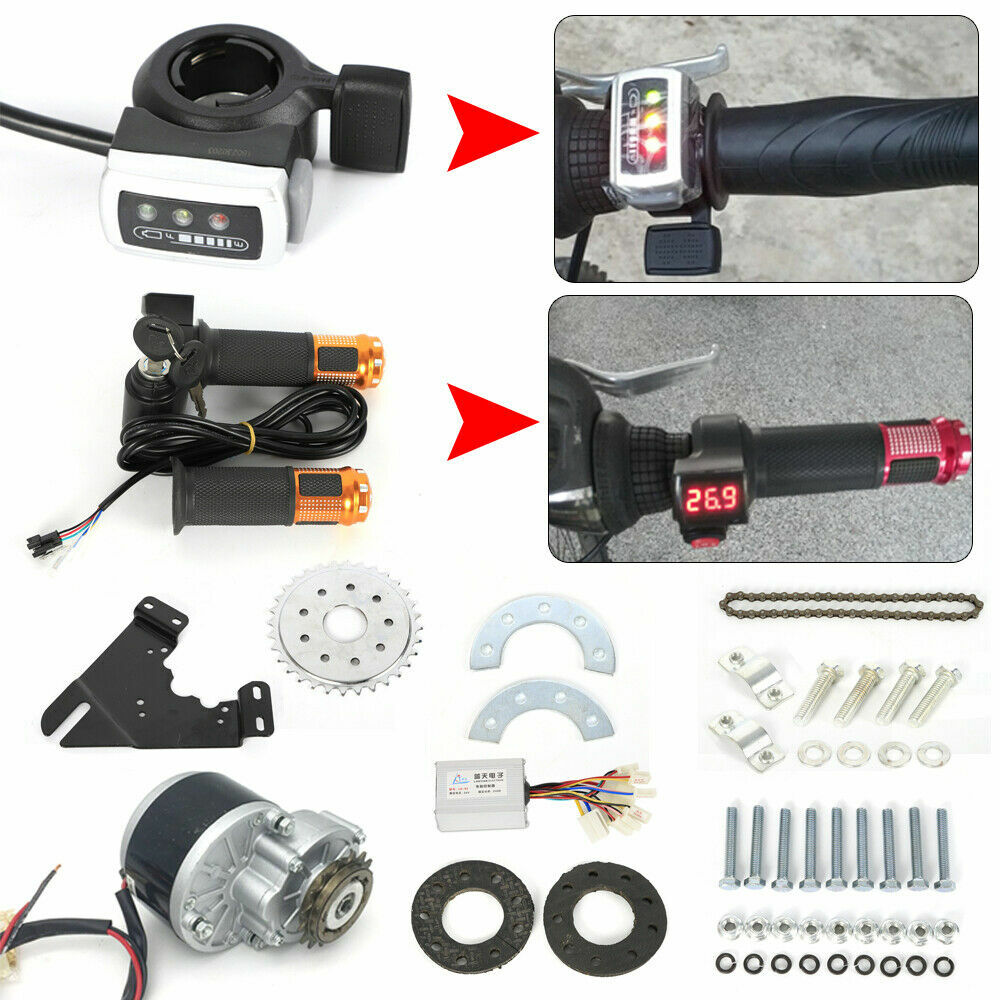 Modification Brush Motor Electric Bicycle Set 24V 350W E-Bike Conversion Kit