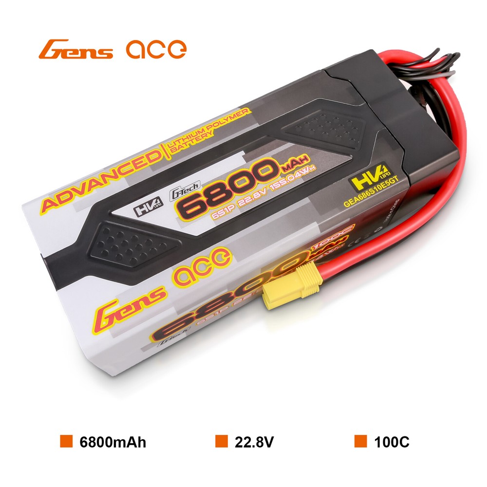 Gens Ace G-Tech Advanced 6800mAh 22.8 V 100C 6S HardCase Lipo Battery EC5 Plug-image