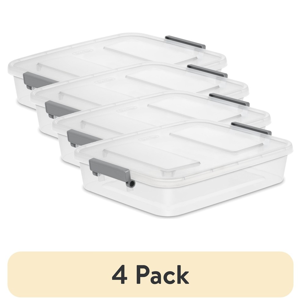 Sterilite 6.2 Quart Clear Modular Latch Storage Bin Container  