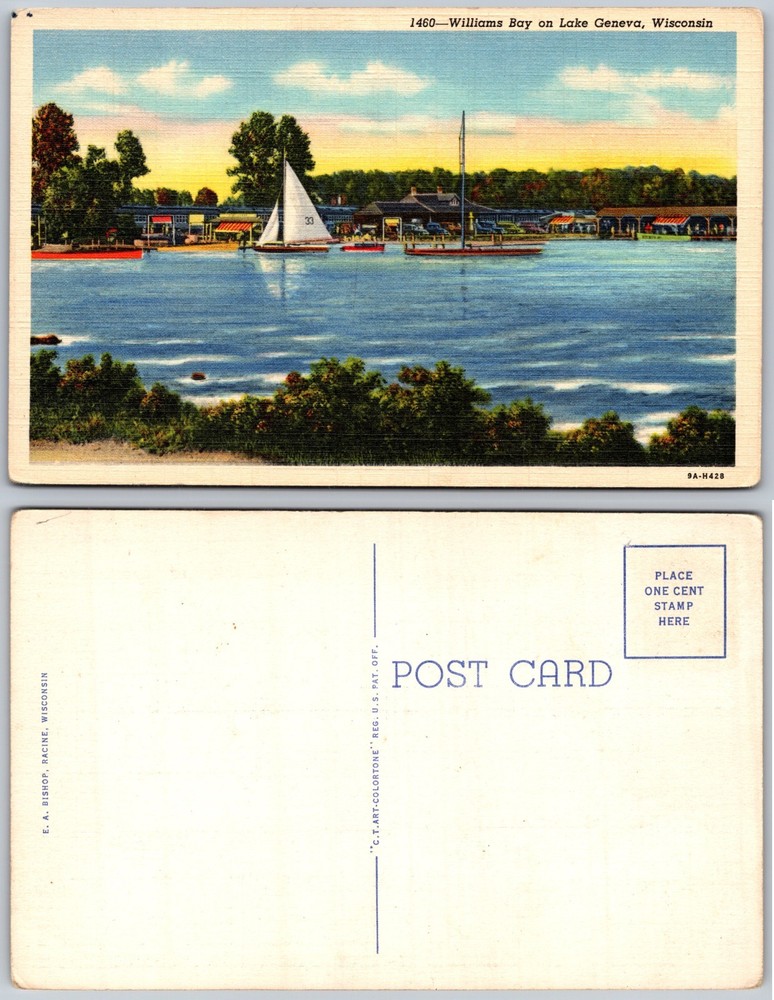 Williams Bay Lake Geneva Wisconsin Postcard