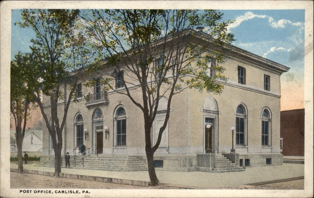 Post Office ~ Carlisle Pennsylvania ~ 1920s vintage postcard