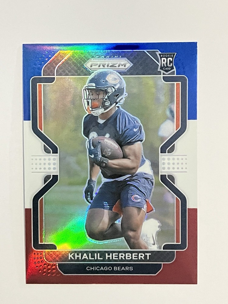 2021 Panini Prizm Khalil Herbert Red White Blue Prizm Rookie RC #425 Bears