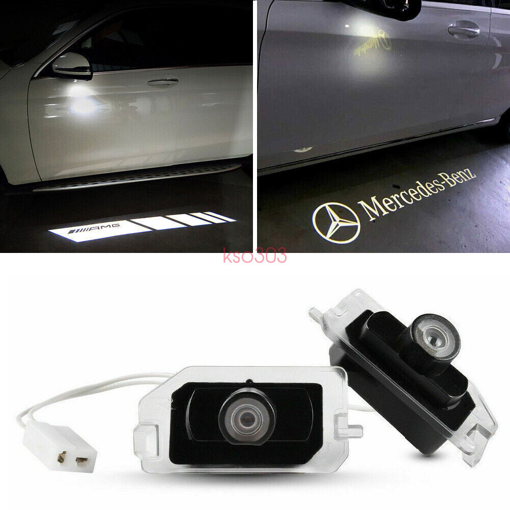 2x Side Mirror Laser Puddle Logo Light for Mercedes Benz A B C E S GLB GLC AMG
